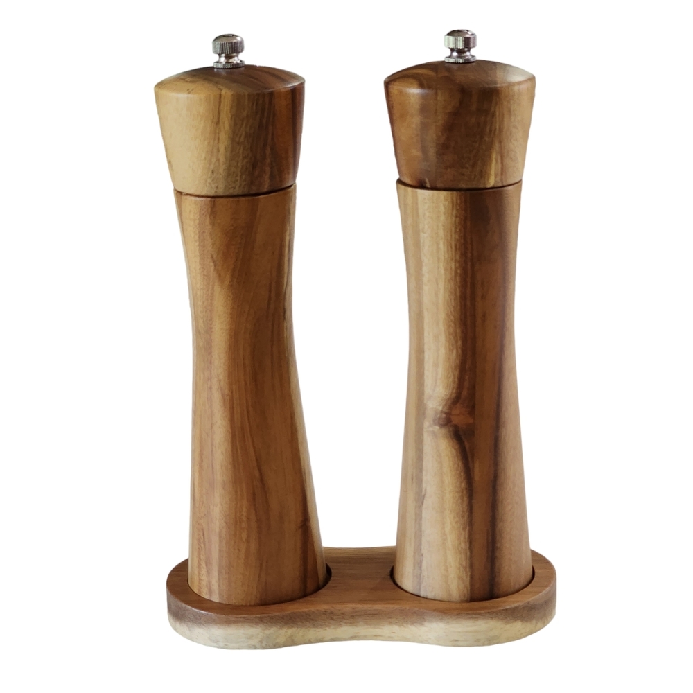 Wooden Salt and Pepper Grinder Set - Picture 3 of 12